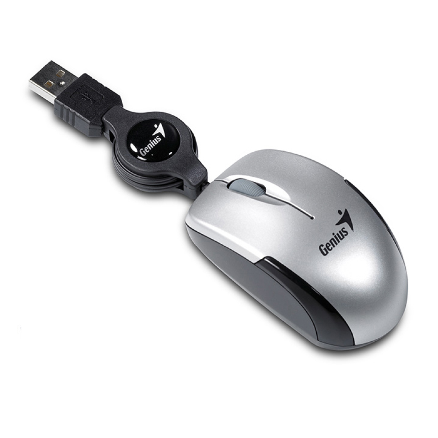 MOUSE GENIUS MICRO TRAVELER V2 USB SILVER — fotografía referencial