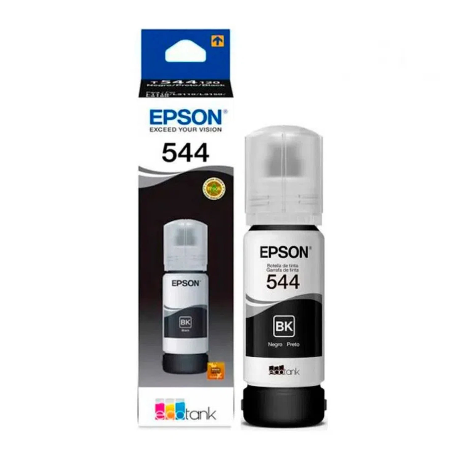 BOTELLA DE TINTA EPSON T544120-AL, COLOR NEGRO, CONTENIDO 65ML. — fotografía referencial
