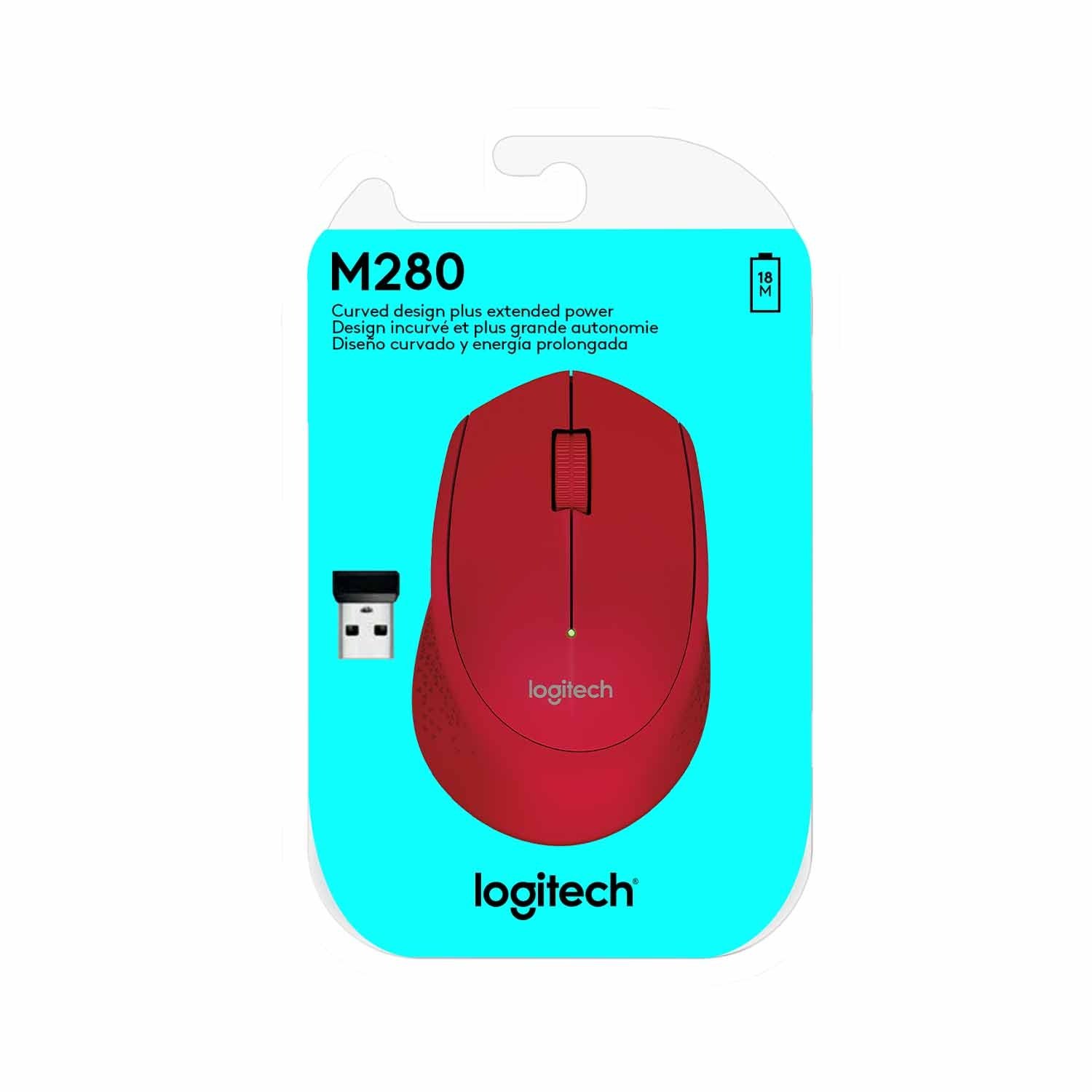 LOGITECH CORDLESS MOUSE M280 RED 2.4GHZ — fotografía referencial