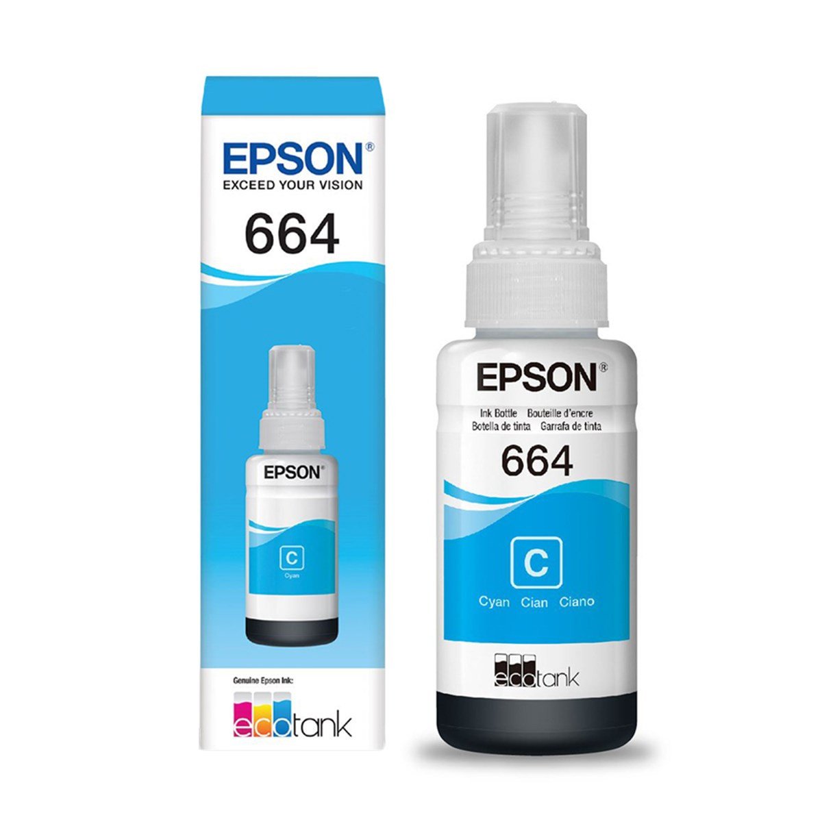 TINTA EPSON T664220 664 CYAN 70ML. — fotografía referencial