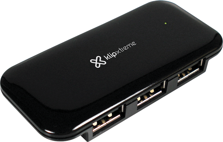 HUB USB KLIPXTREME KUH-190B 4 PUERTOS CONCENTRADO DE ALTA VELOCIDAD USB 2.0 — fotografía referencial
