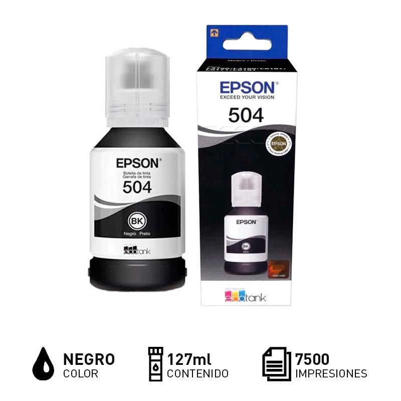 TINTA EPSON T504120 504 BLACK 127ML. — fotografía referencial
