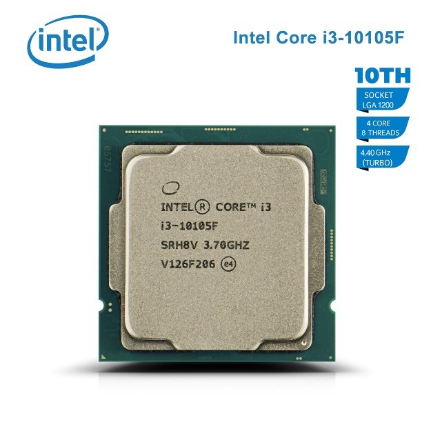 PROCESADOR INTEL I3-10105F 3.7GHZ/6MB/LGA 1200 — fotografía referencial