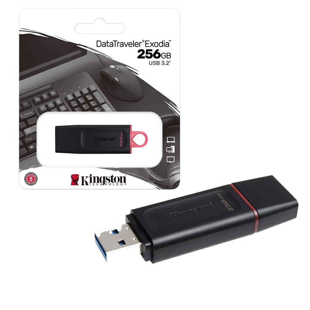 MEMORIA USB KINGSTON  DATATRAVELER EXODIA 256GB  USB 3.2  DTX/256GB — fotografía referencial