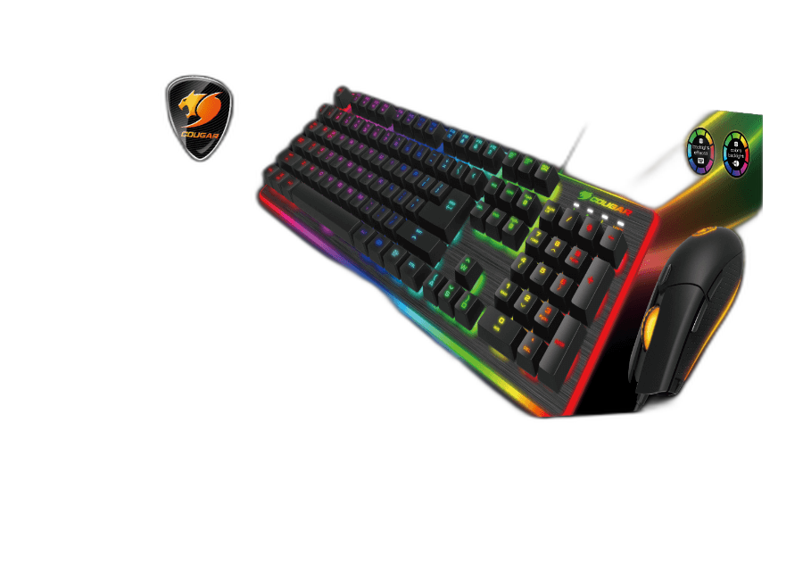 Fotografía referencial; puede variar del modelo exacto Cougar Deathfire EX Gaming Gear Combo — fotografía referencial