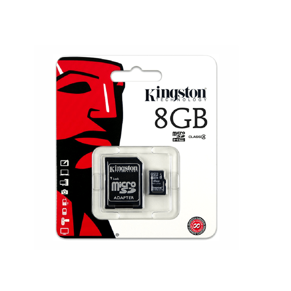 MEMORIA MICROSD HC KINGSTON 8GB CLASS4 C/ADAPTADOR — fotografía referencial