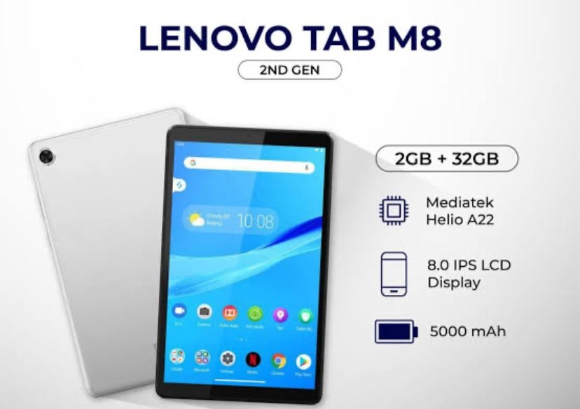 TABLET LENOVO TAB M8 (2ND GEN) TB-8505X 8″/2GB/32GB/HD IPS/MULTI-TOUCH/1280×800/ANDROID 10 — fotografía referencial