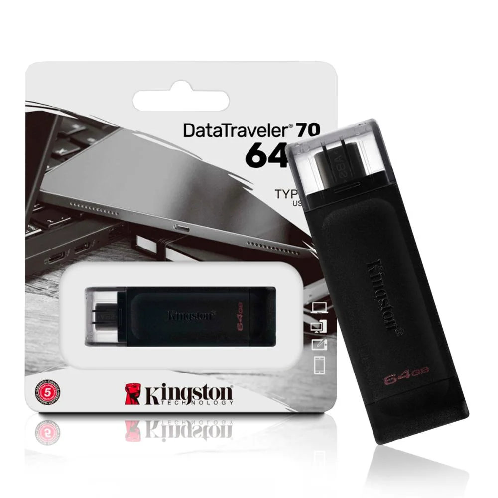 MEMORIA USB KINGSTON DT70 64GB TYPE C 3.2 — fotografía referencial