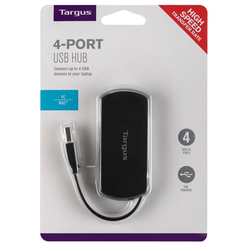 HUB USB TARGUS ACH114US 4 PUERTOS/USB 2.0 — fotografía referencial